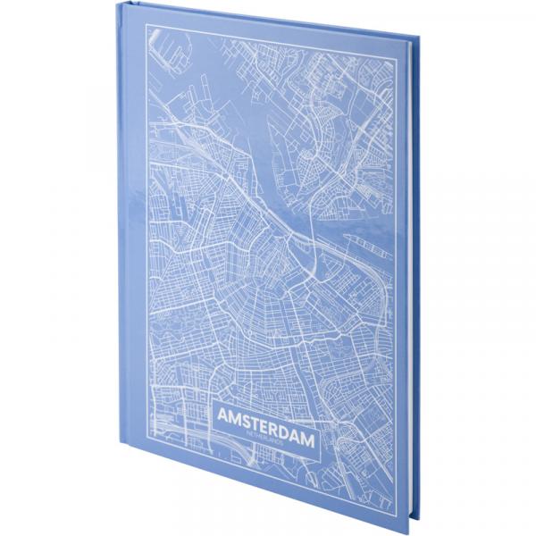 Книга записна А4 Maps Amsterdam, 96арк., кліт., блакитний