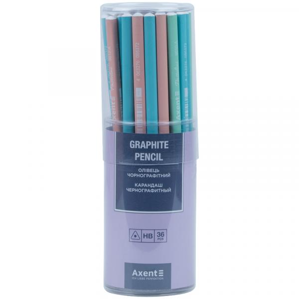 Олівець графітний Axent Pastelini, НВ, 36 шт., туба 