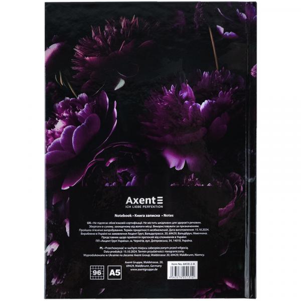 Книга записна тверда обкл. А5, 96 арк., кліт., Purple fleur