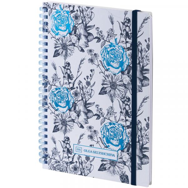 Блокнот на спіралі карт. обк., А5,80 арк,кл.,OS,Blue garden