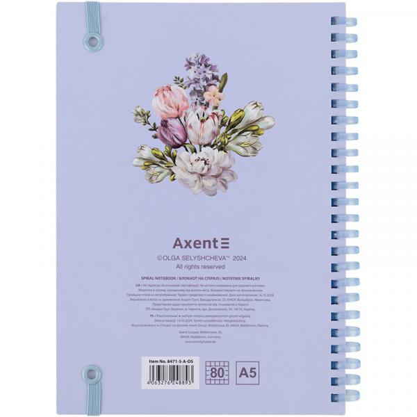 Блокнот на спіралі карт. обк., А5,80 арк,кл.,OS,Spring flow
