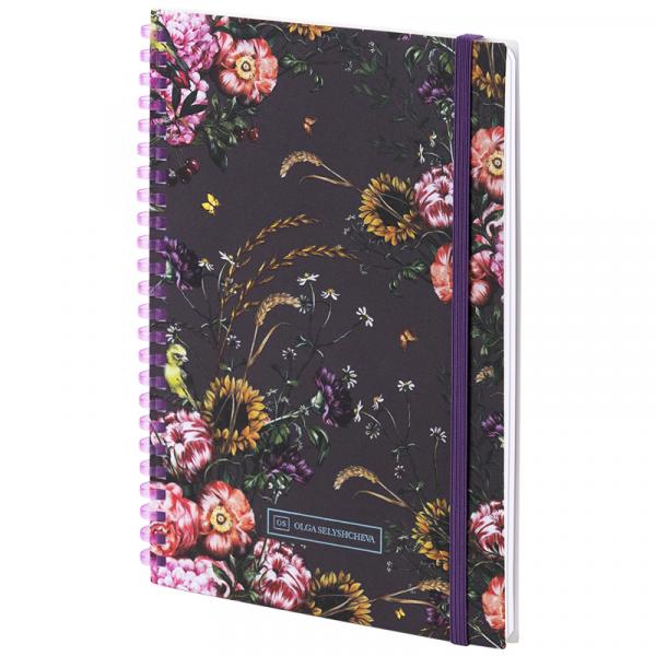 Блокнот на спіралі карт. обк., А5,80 арк,кл.,OS,Purple field