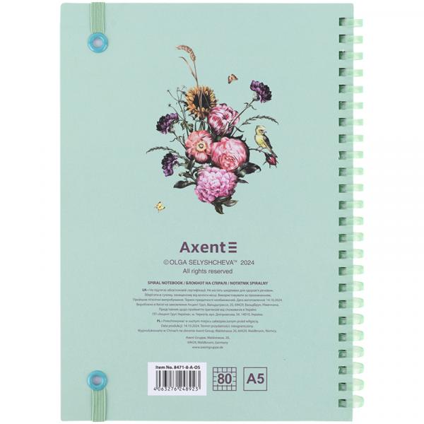 Блокнот на спіралі карт. обк., А5,80 арк,кл.,OS,Aqua field