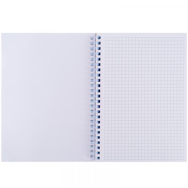 Блокнот на спіралі пласт. обкл., А5, 80 арк.,кл., блакитний