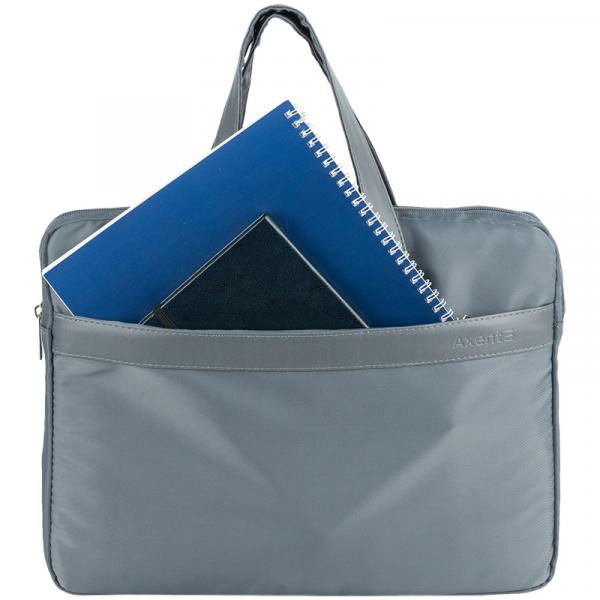 Сумка для документів текстильна А4, 1 відділення, сіра