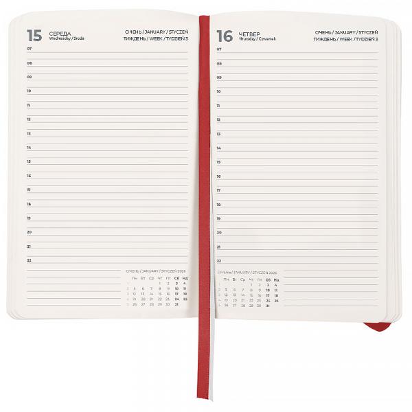 Щоденник 2026 Partner Soft Skin, 145*210, червоний