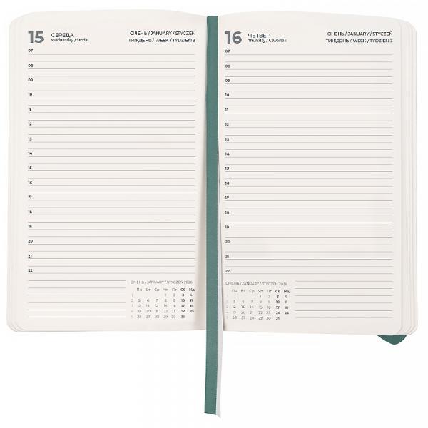 Щоденник 2026 Partner Soft Skin, 145*210, сіро-лазурний