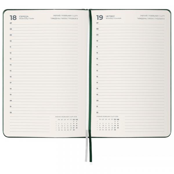Щоденник 2026 Partner Lines, 145*210, темно-зелений