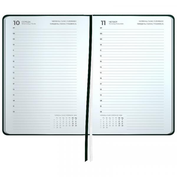 Щоденник 2026 Partner Traces, 145*210, темно зелений