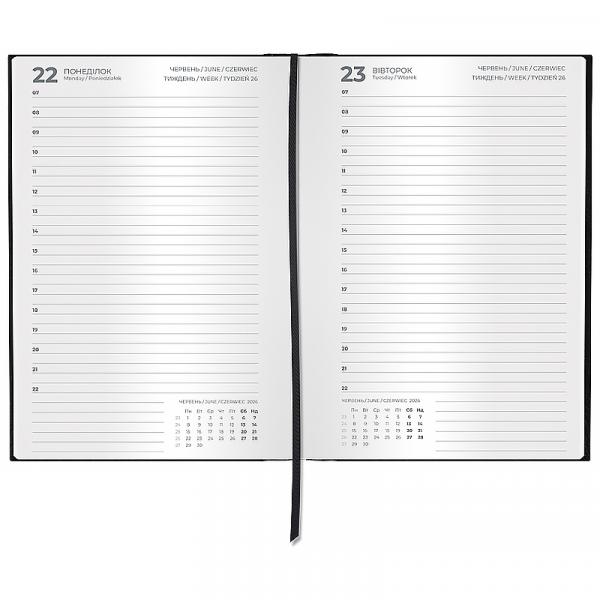 Щоденник 2026 Classic City, 145*210, с/т чорний