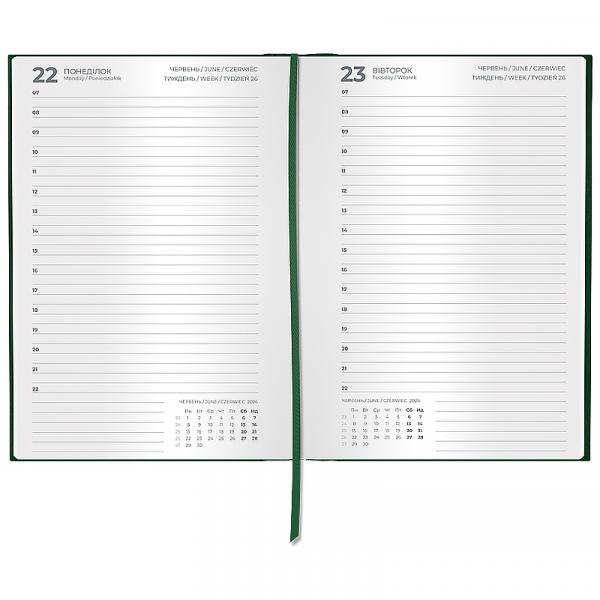 Щоденник 2026 Classic City, 145*210, з/т темно зелений
