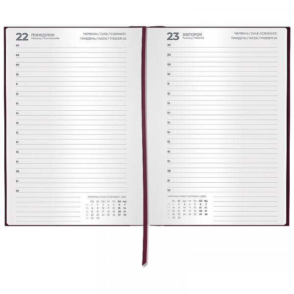 Щоденник 2026 Classic City, 145*210, з/т сливовий
