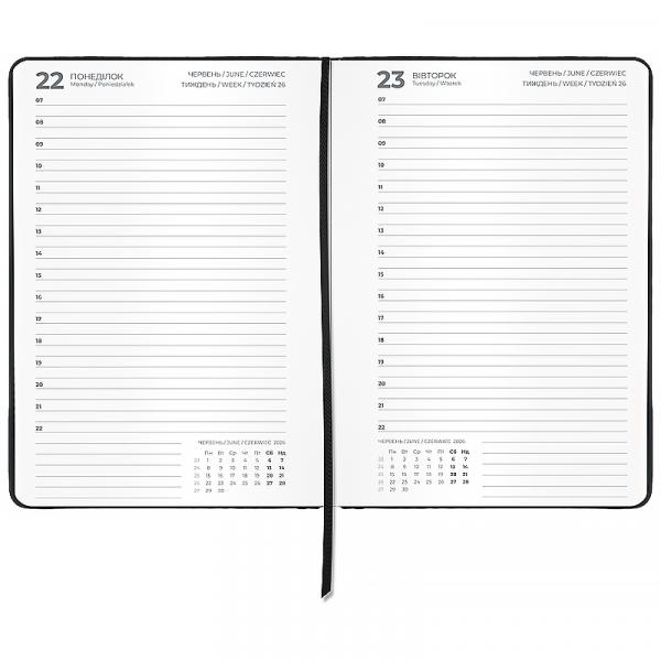 Щоденник 2026 Classic Palermo, 145*210, слп/т чорний
