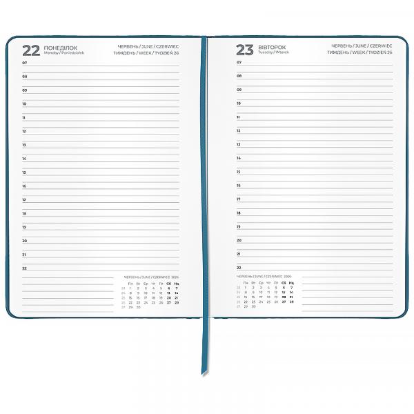 Щоденник 2026 Classic Palermo, 145*210, слп/т синій