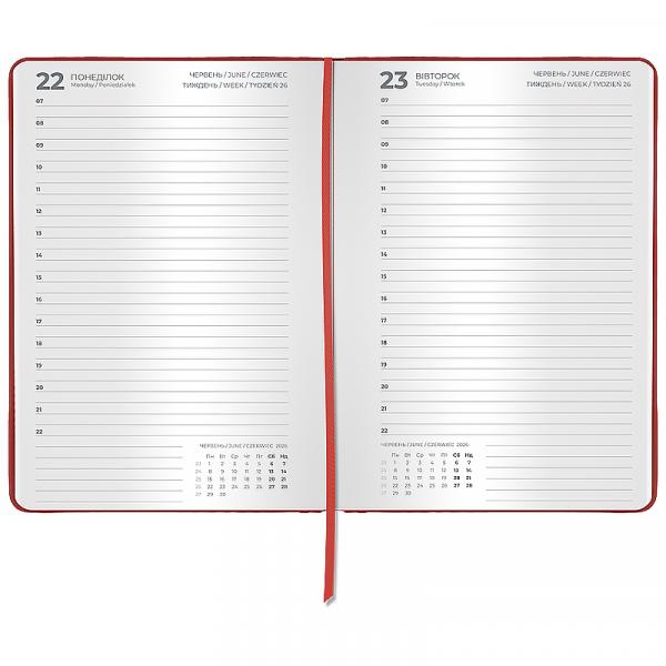 Щоденник 2026 Classic Palermo, 145*210, слп/т червоний