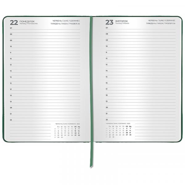 Щоденник 2026 Classic Palermo, 145*210, слп/т зелений