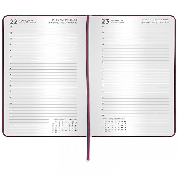 Щоденник 2026 Classic Palermo, 145*210, слп/т сливовий