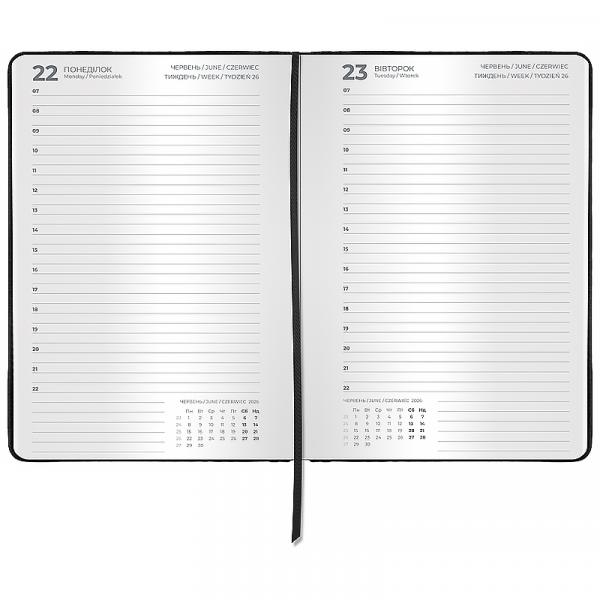 Щоденник 2026 Classic Lux, 145*210, слп/т чорний