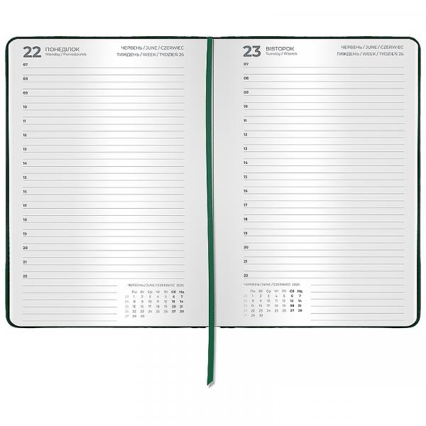 Щоденник 2026 Classic Lux, 145*210, слп/т темно зелений