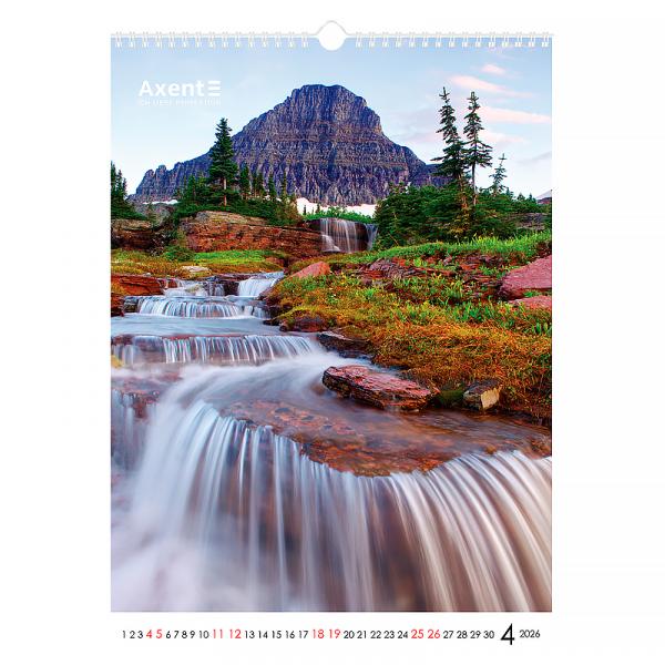 Календар настінний А3 2026 р., Waterfalls