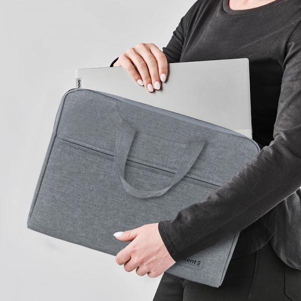 Сумка для документів текстильна А4, 1 відділ, світло-сіра