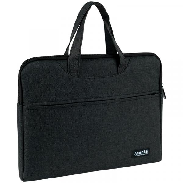 Сумка для документів текстильна А4, 1 відділ, темно-сіра