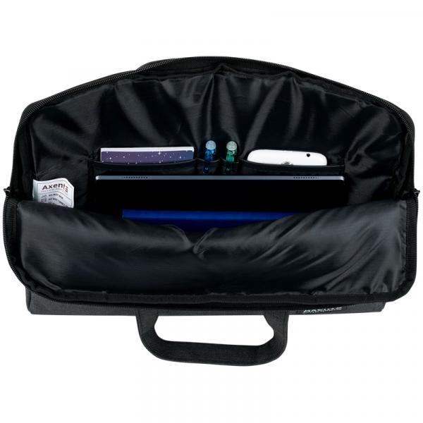 Сумка для документів текстильна А4, 1 відділ, темно-сіра