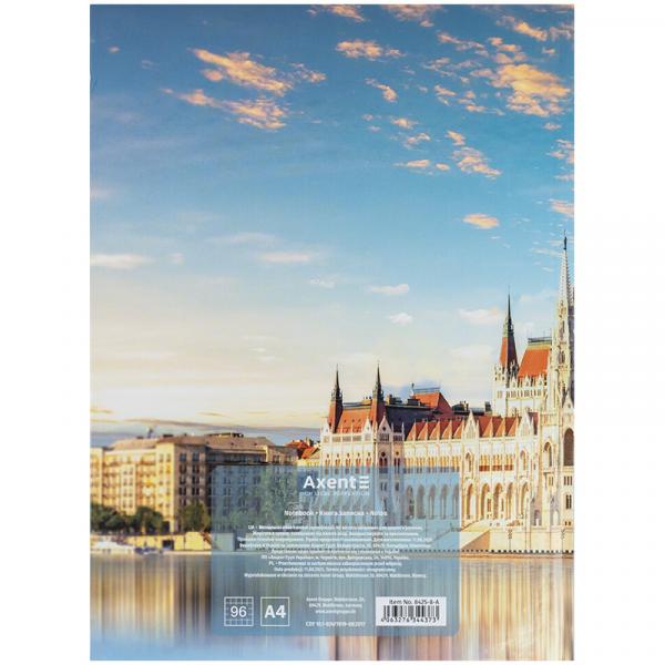 Книга записна А4-, 203*273 мм,96арк., кліт., City,  Budapest