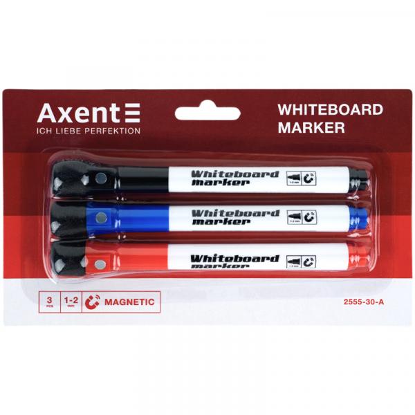 Маркер Whiteboard Magnetic 2555-A, 1-2 мм, набір 3 кольорів