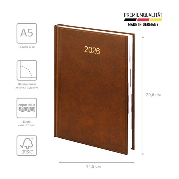 Щоденник 2026 Стандарт Miradur з/т коричневий