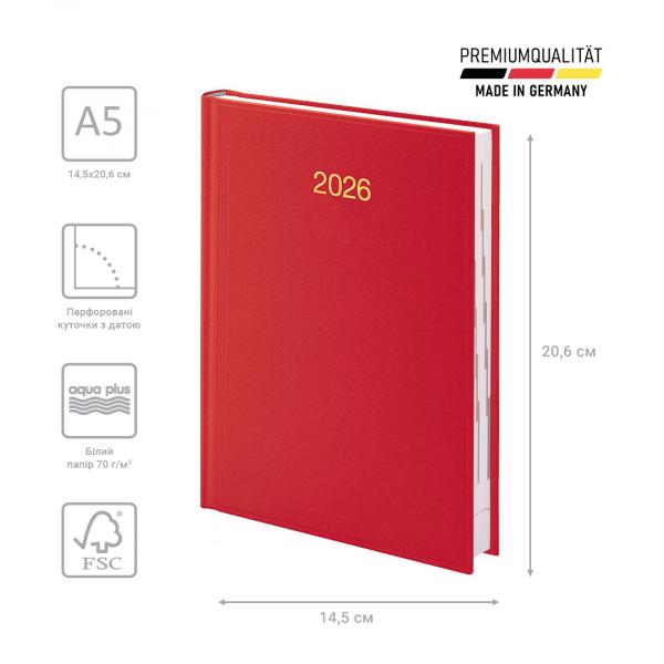 Щоденник 2026 Стандарт Miradur з/т червоний