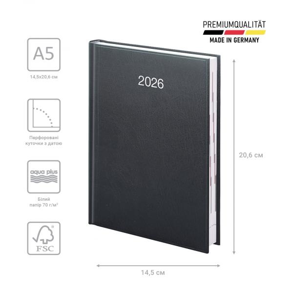 Щоденник 2026 Стандарт Miradur с/т чорний