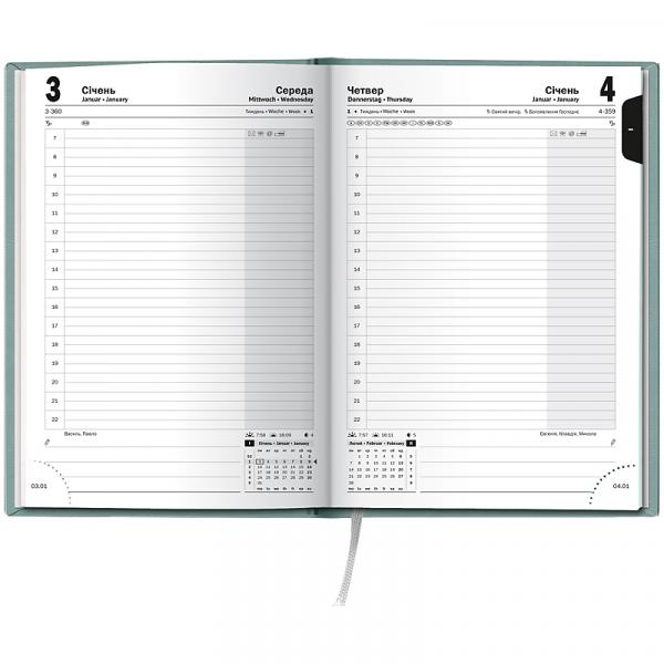 Щоденник 2026 Стандарт Torino Trend бірюз. холодний