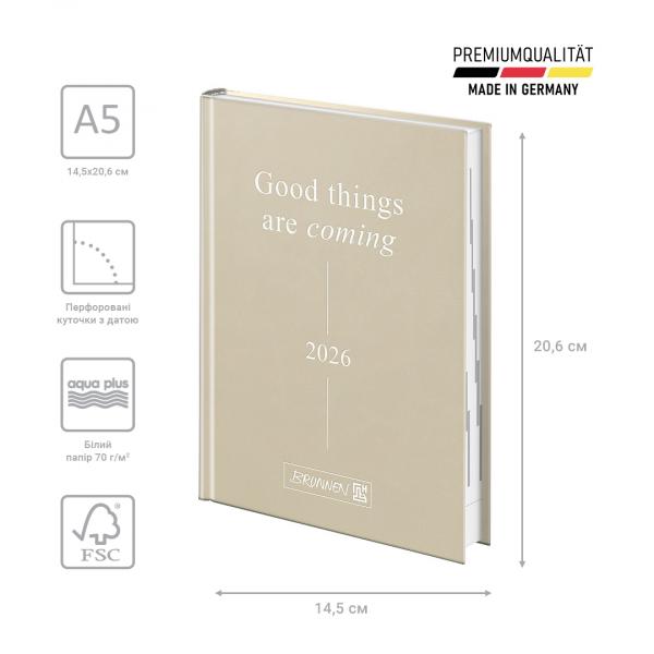 Щоденник 2026 Стандарт Torino Trend бежевий