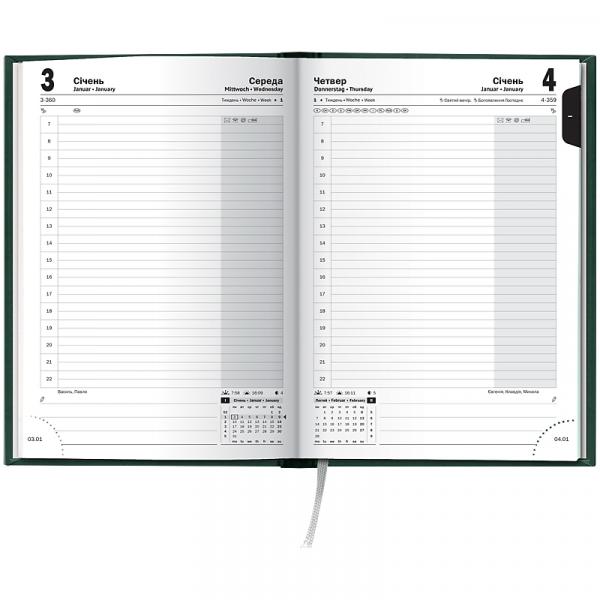 Щоденник 2026 Стандарт Torino слп/т зелений