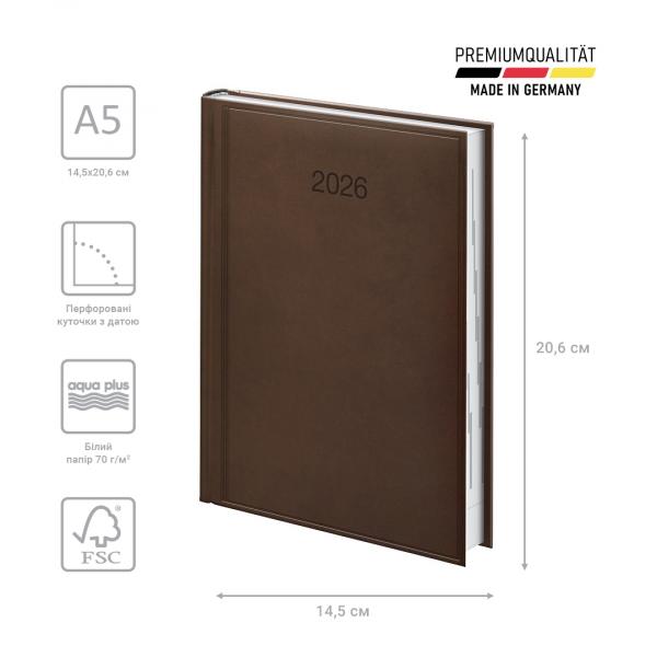 Щоденник 2026 Стандарт Torino слп/т коричневий