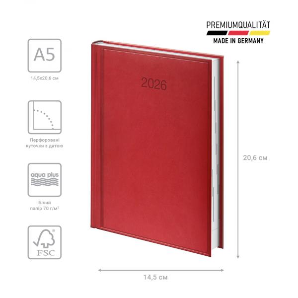 Щоденник 2026 Стандарт Torino слп/т червоний