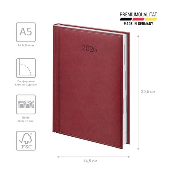 Щоденник 2026 Стандарт Torino слп/т марсала