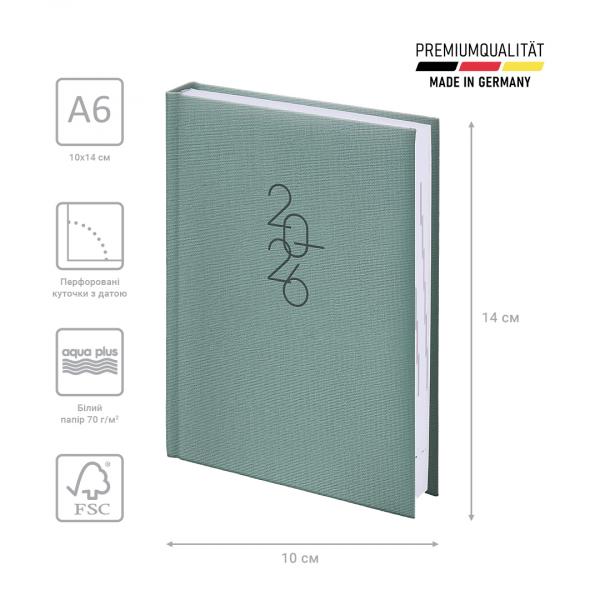 Щоденник 2026 кишеньковий Linesse морський зелений