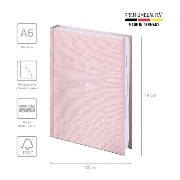 Щоденник 2026 кишеньковий Linesse пудровий