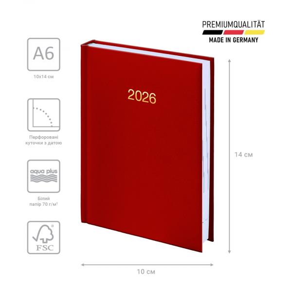 Щоденник 2026 кишеньковий Miradur з/т черв.