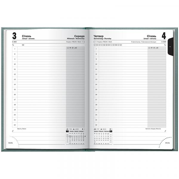 Щоденник 2026 Стандарт Linesse морський зелений