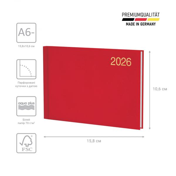 Щотижневик 2026 кишеньк. Miradur з/т червоний