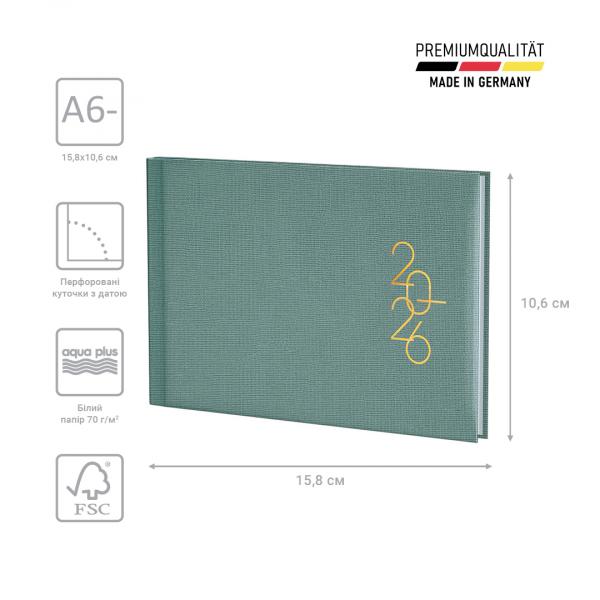 Щотижневик 2026 кишеньк Linesse морський зелений