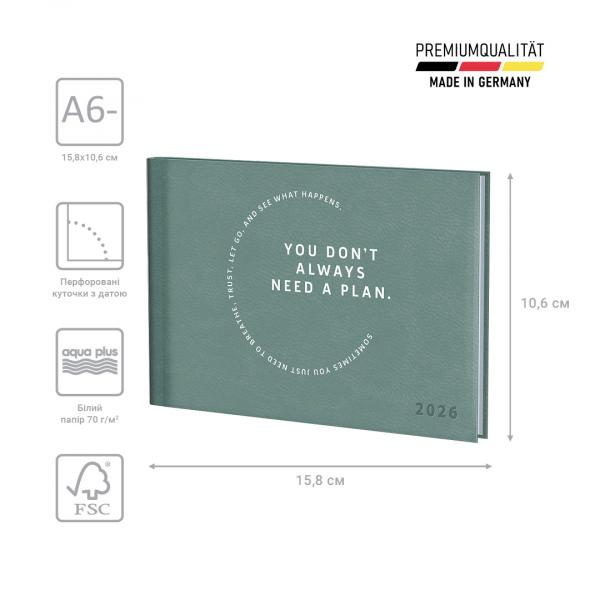 Щотижневик 2026 кишеньк Torino Trend бірюз. холодний