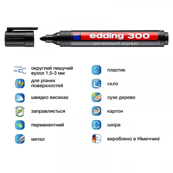 Маркер Permanent e-300 1,5-3 мм круглий чорний
