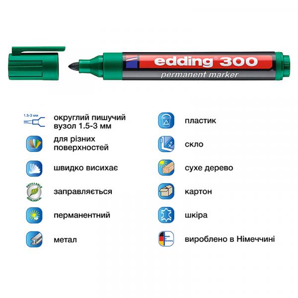 Маркер Permanent e-300 1,5-3 мм круглий зелений