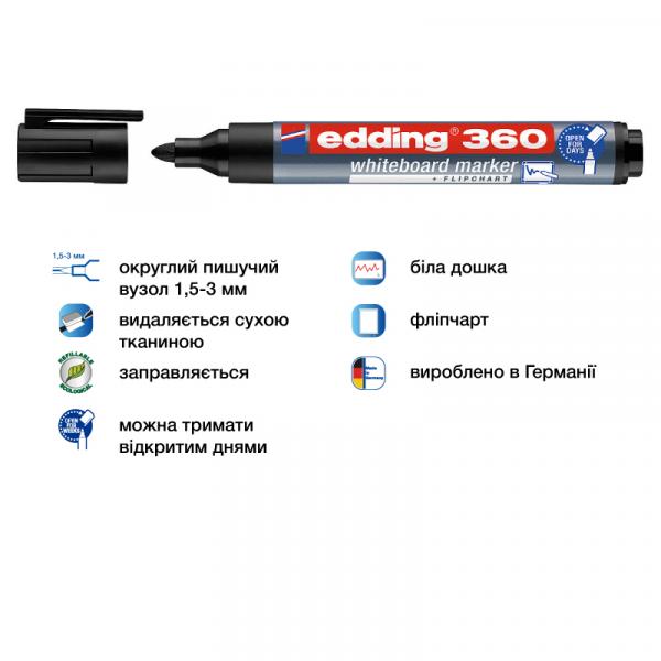 Маркер Board e-360 1,5-3 мм круглий чорний