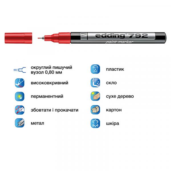 Маркер Paint e-792 0,8 мм тонкий червоний