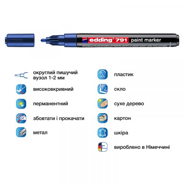 Маркер Paint e-791 1-2 мм круглий синій